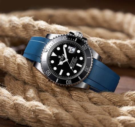 rolex blue rubber strap|Rolex watches with rubber strap.